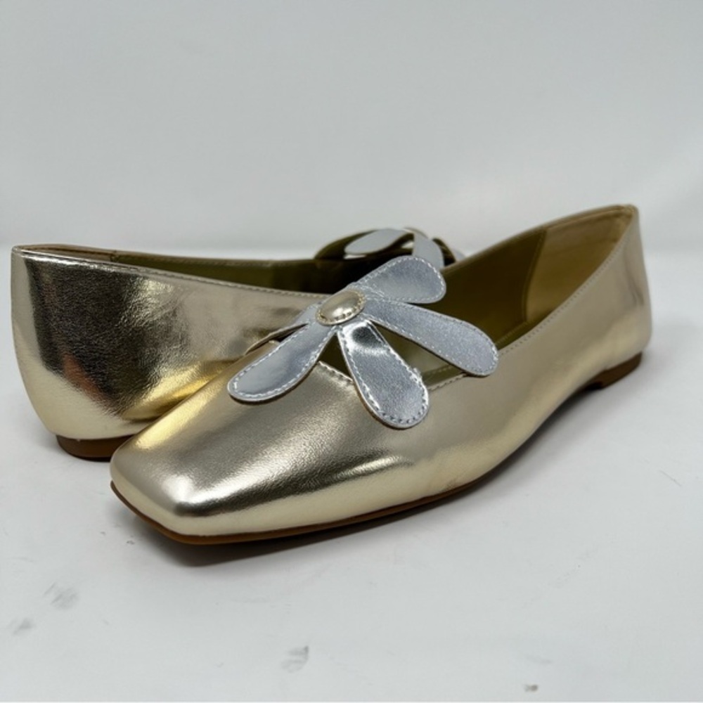 Katy Perry Collections Gold Flats with Silver Detail